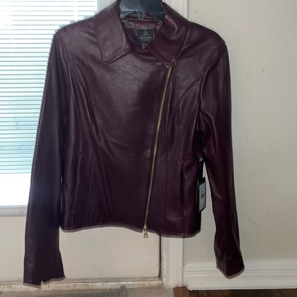 Adrianna Papell leather jacket